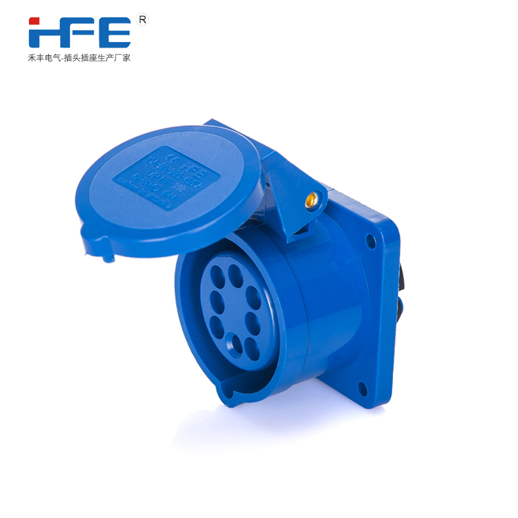 HFE吊篮专用工业暗装插座8孔10A/6P+N+E/IP44/6H/380V
